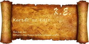 Kertész Edit névjegykártya